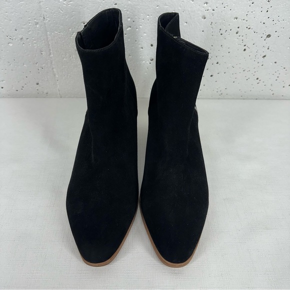 Nordstrom Signature Women's size 40  10 Black Suede Boots with 2 Inch Heel - Picture 3 of 15